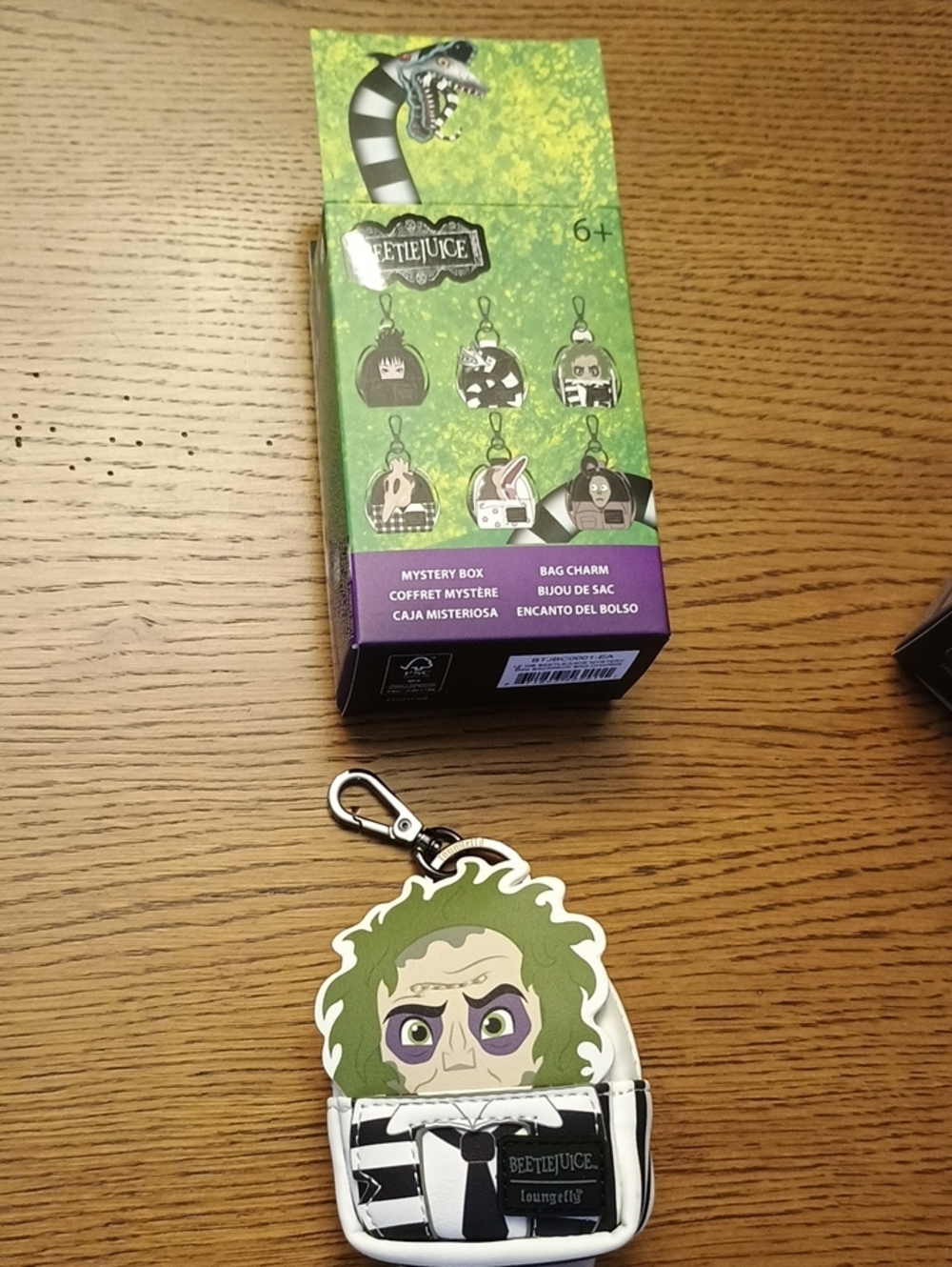 New Loungefly Beetlejuice Bag Charm Keychain